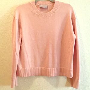 Everlane Crewneck Cotton Sweater in Pale Pink